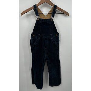 Vintage Old Navy Baby Corduroy Overalls Boys 3T Blue Dark Wash Logo
